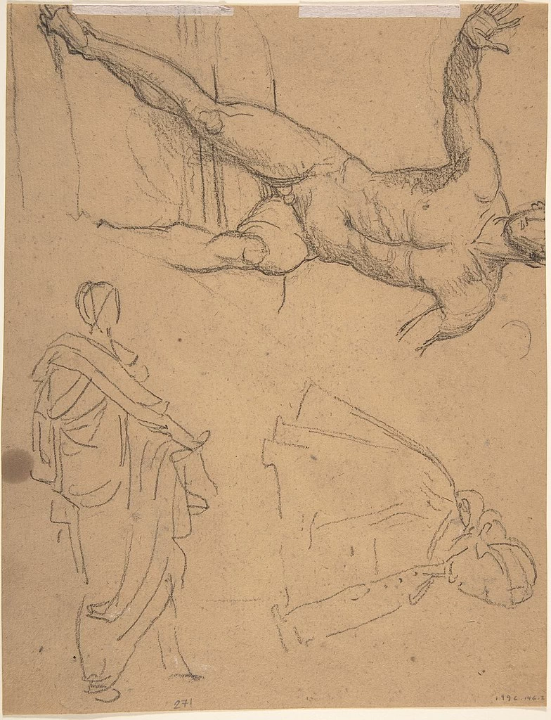 Jean - Baptiste Wicar, Studio di uomo e di drappeggio, Metropolitan Museum of Art, New York